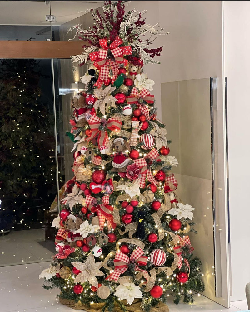 Árvore de Natal + Decoração 360º Luxo Flower Inclusa - 3 Metros